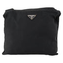PRADA Shoulder Bag Nylon Black Silver Auth bs33344-13