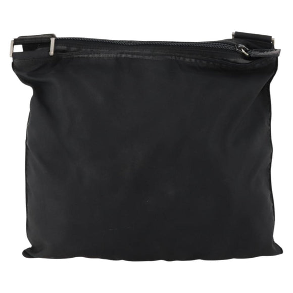 PRADA Shoulder Bag Nylon Black Silver Auth bs33344