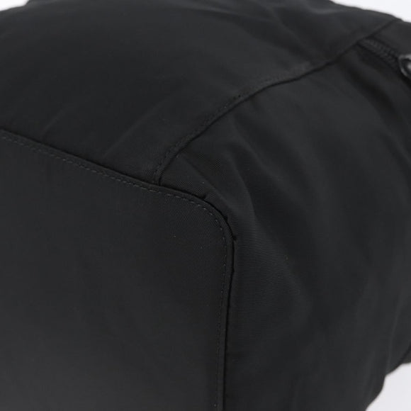 PRADA Vanity Pouch Nylon Black Silver Auth bs33345