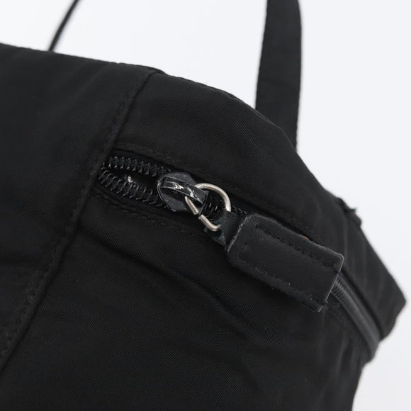 PRADA Vanity Pouch Nylon Black Silver Auth bs33345