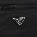 PRADA Vanity Pouch Nylon Black Silver Auth bs33345-19