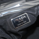 PRADA Vanity Pouch Nylon Black Silver Auth bs33345-20
