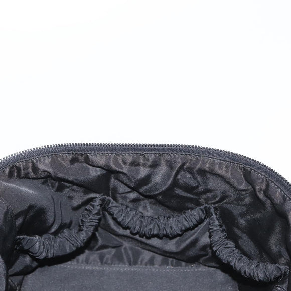PRADA Vanity Pouch Nylon Black Silver Auth bs33345
