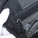 PRADA Vanity Pouch Nylon Black Silver Auth bs33345-23