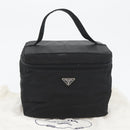 PRADA Vanity Pouch Nylon Black Silver Auth bs33345-12
