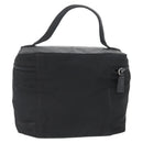 PRADA Vanity Pouch Nylon Black Silver Auth bs33345-2