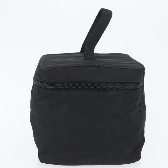 PRADA Vanity Pouch Nylon Black Silver Auth bs33345