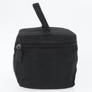 PRADA Vanity Pouch Nylon Black Silver Auth bs33345-4