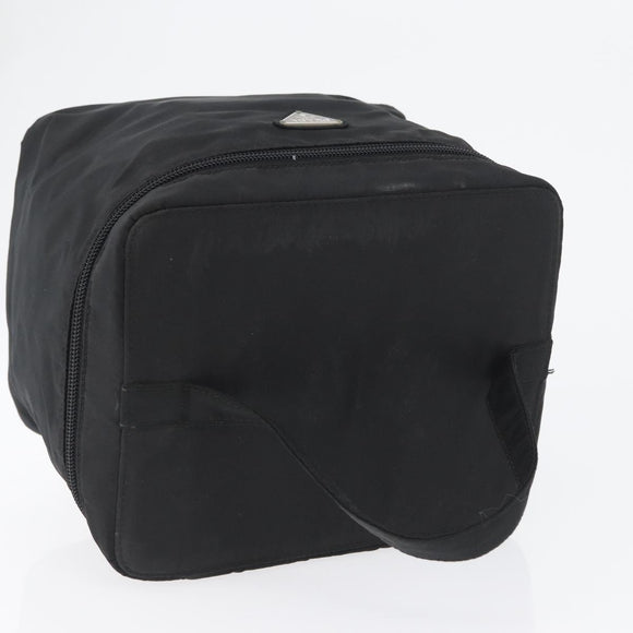 PRADA Vanity Pouch Nylon Black Silver Auth bs33345