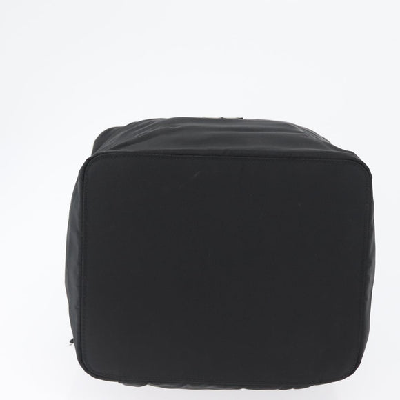 PRADA Vanity Pouch Nylon Black Silver Auth bs33345