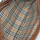 Burberry Nova Check Clutch Tasche Leder PVC 2er Set Beige Braun Auth bs33346-8