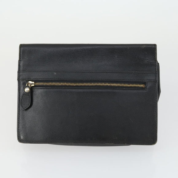 SAINT LAURENT Clutch Tas PVC Leer 2 Set Bruin Zwart Auth bs33349