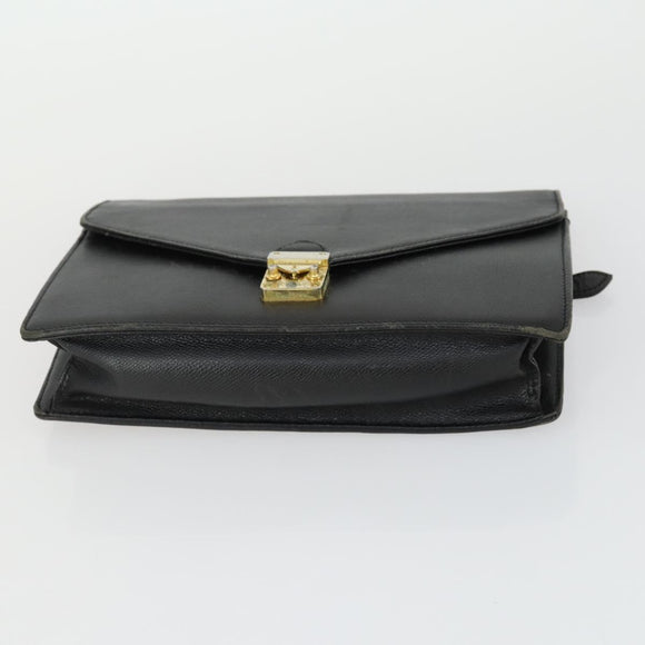 SAINT LAURENT Clutch Tas PVC Leer 2 Set Bruin Zwart Auth bs33349