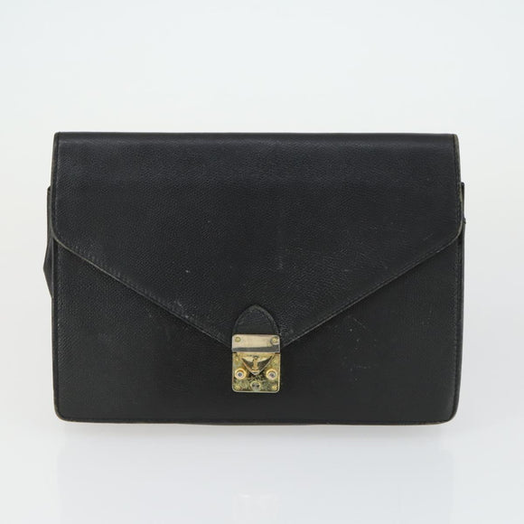 SAINT LAURENT Clutch Tas PVC Leer 2 Set Bruin Zwart Auth bs33349