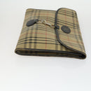 BURBERRY Nova Check Shoulder Bag Canvas PVC 4 Set Beige Red Auth bs33350-10