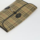 BURBERRY Nova Check Shoulder Bag Canvas PVC 4 Set Beige Red Auth bs33350-11