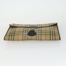 BURBERRY Nova Check Shoulder Bag Canvas PVC 4 Set Beige Red Auth bs33350-13