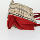 BURBERRY Nova Check Shoulder Bag Canvas PVC 4 Set Beige Red Auth bs33350-17