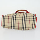BURBERRY Nova Check Shoulder Bag Canvas PVC 4 Set Beige Red Auth bs33350-20