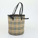 BURBERRY Nova Check Shoulder Bag Canvas PVC 4 Set Beige Red Auth bs33350-23