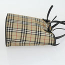 BURBERRY Nova Check Shoulder Bag Canvas PVC 4 Set Beige Red Auth bs33350-24
