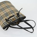 BURBERRY Nova Check Shoulder Bag Canvas PVC 4 Set Beige Red Auth bs33350-25
