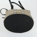 BURBERRY Nova Check Shoulder Bag Canvas PVC 4 Set Beige Red Auth bs33350-27