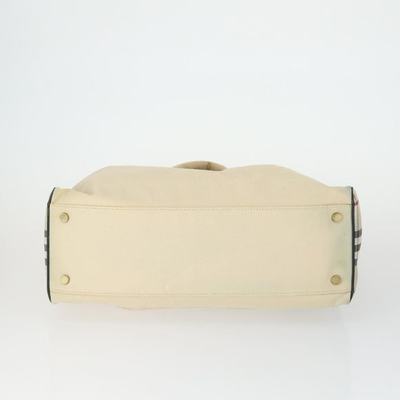 BURBERRY Nova Check Shoulder Bag Canvas PVC 4 Set Beige Red Auth bs33350