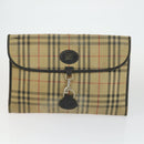 BURBERRY Nova Check Shoulder Bag Canvas PVC 4 Set Beige Red Auth bs33350-8