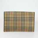 BURBERRY Nova Check Shoulder Bag Canvas PVC 4 Set Beige Red Auth bs33350-9