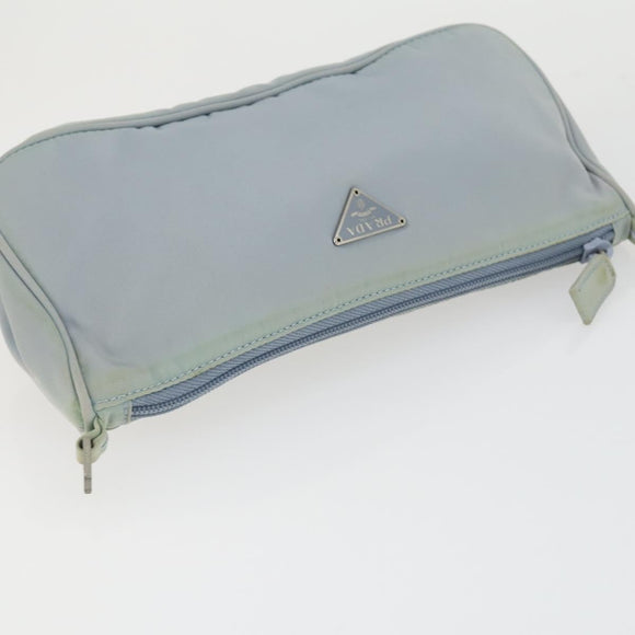 PRADA Pouch Nylon 2 Set Blue Black Auth bs33353