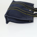 HERMES Fourre Tout Hand Bag Canvas 2 Set Gray Navy Auth bs33354-4