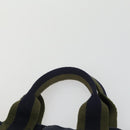 HERMES Fourre Tout Hand Bag Canvas 2 Set Gray Navy Auth bs33354-6