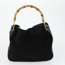 GUCCI Bamboo Hand Bag Patent leather 2 Set Black Auth bs33355-10