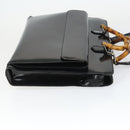 GUCCI Bamboo Hand Bag Patent leather 2 Set Black Auth bs33355-4