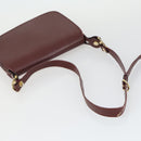 CARTIER Must Line Shoulder Bag Leather 2 Set Bordeaux Gold Auth bs33356-13
