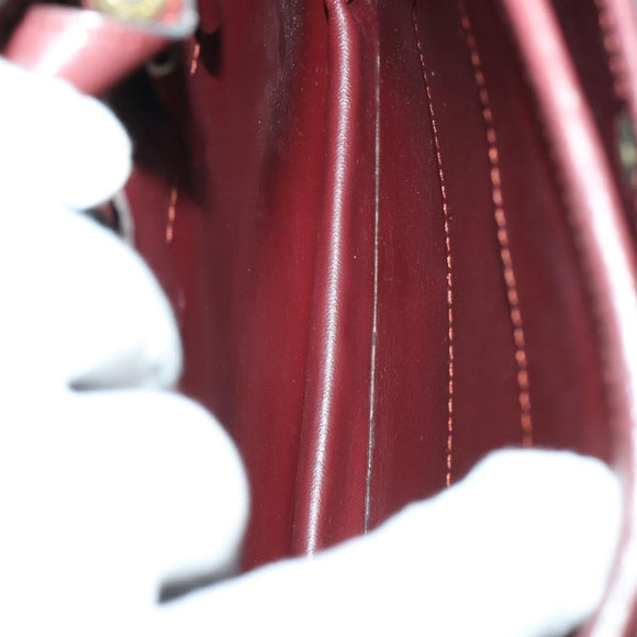 CARTIER Must Line Shoulder Bag Leather 2 Set Bordeaux Gold Auth bs33356