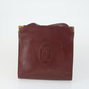 CARTIER Must Line Shoulder Bag Leather 2 Set Bordeaux Gold Auth bs33356-2