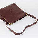 CARTIER Must Line Shoulder Bag Leather 2 Set Bordeaux Gold Auth bs33356-5