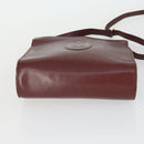 CARTIER Must Line Shoulder Bag Leather 2 Set Bordeaux Gold Auth bs33356-7