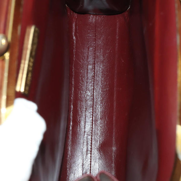 CARTIER Must Line Shoulder Bag Leather 2 Set Bordeaux Gold Auth bs33356