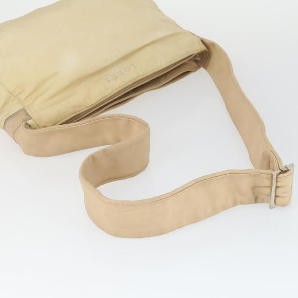 LOEWE Hand Bag Leather nylon 2 Set Brown White Auth bs33357