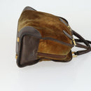 LOEWE Hand Bag Leather nylon 2 Set Brown White Auth bs33357-4