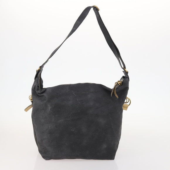 Chloe Shoulder Bag Leather Nylon 2 Set Black Gold Auth bs33358