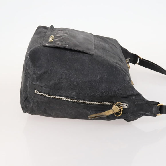 Chloe Shoulder Bag Leather Nylon 2 Set Black Gold Auth bs33358