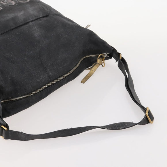 Chloe Shoulder Bag Leather Nylon 2 Set Black Gold Auth bs33358