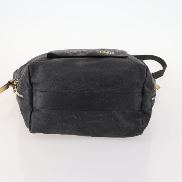 Chloe Shoulder Bag Leather Nylon 2 Set Black Gold Auth bs33358