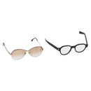 SAINT LAURENT Sunglasses plastic 2 Set Brown Silver Auth bs33359-1