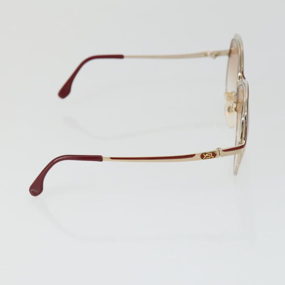 SAINT LAURENT Sunglasses plastic 2 Set Brown Silver Auth bs33359