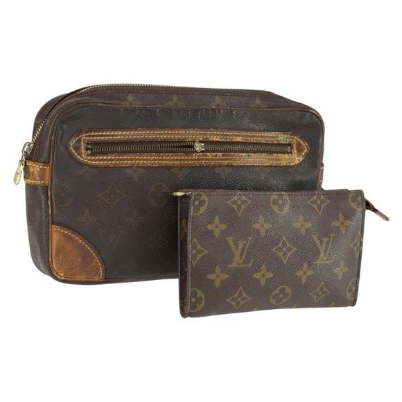 LOUIS VUITTON Monogram Clutch Bag 2 Set LV Auth bs33361